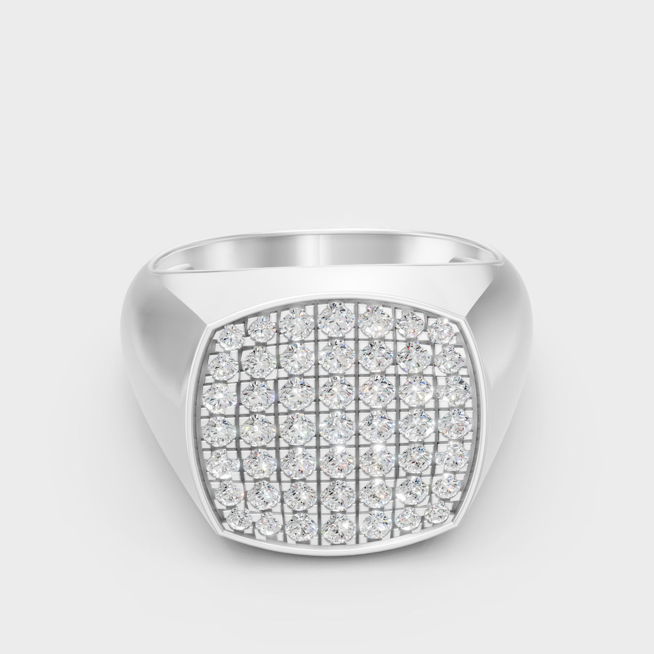Certified 0.71 Carat Round-Cut Lab-Grown Diamond Men’s Ring In 14K White Gold