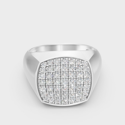 Certified 0.71 Carat Round-Cut Lab-Grown Diamond Men’s Ring In 14K White Gold
