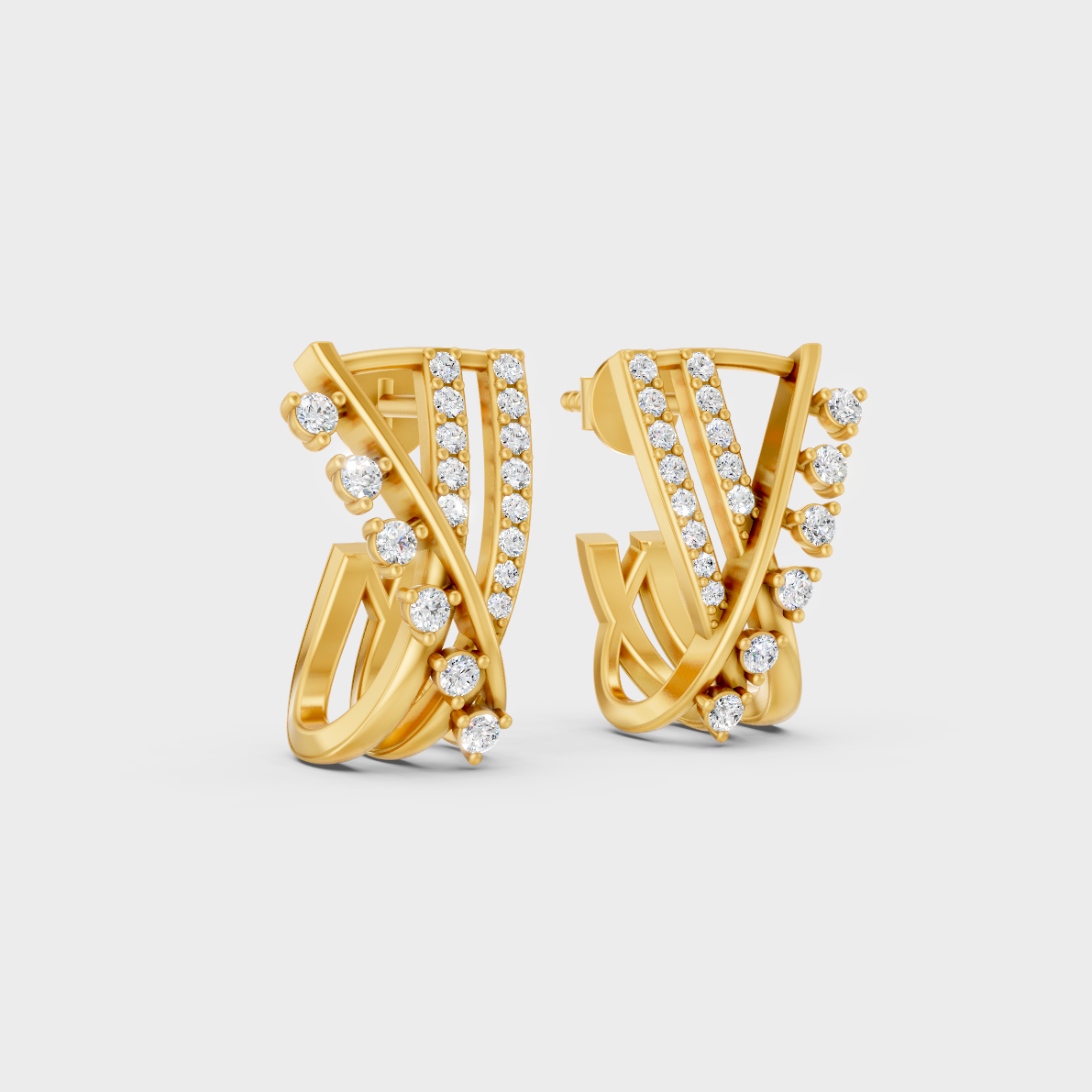  Classic 14K Yellow Gold Lab Diamond Studs Featuring 0.19 Carat Each Round Stones 