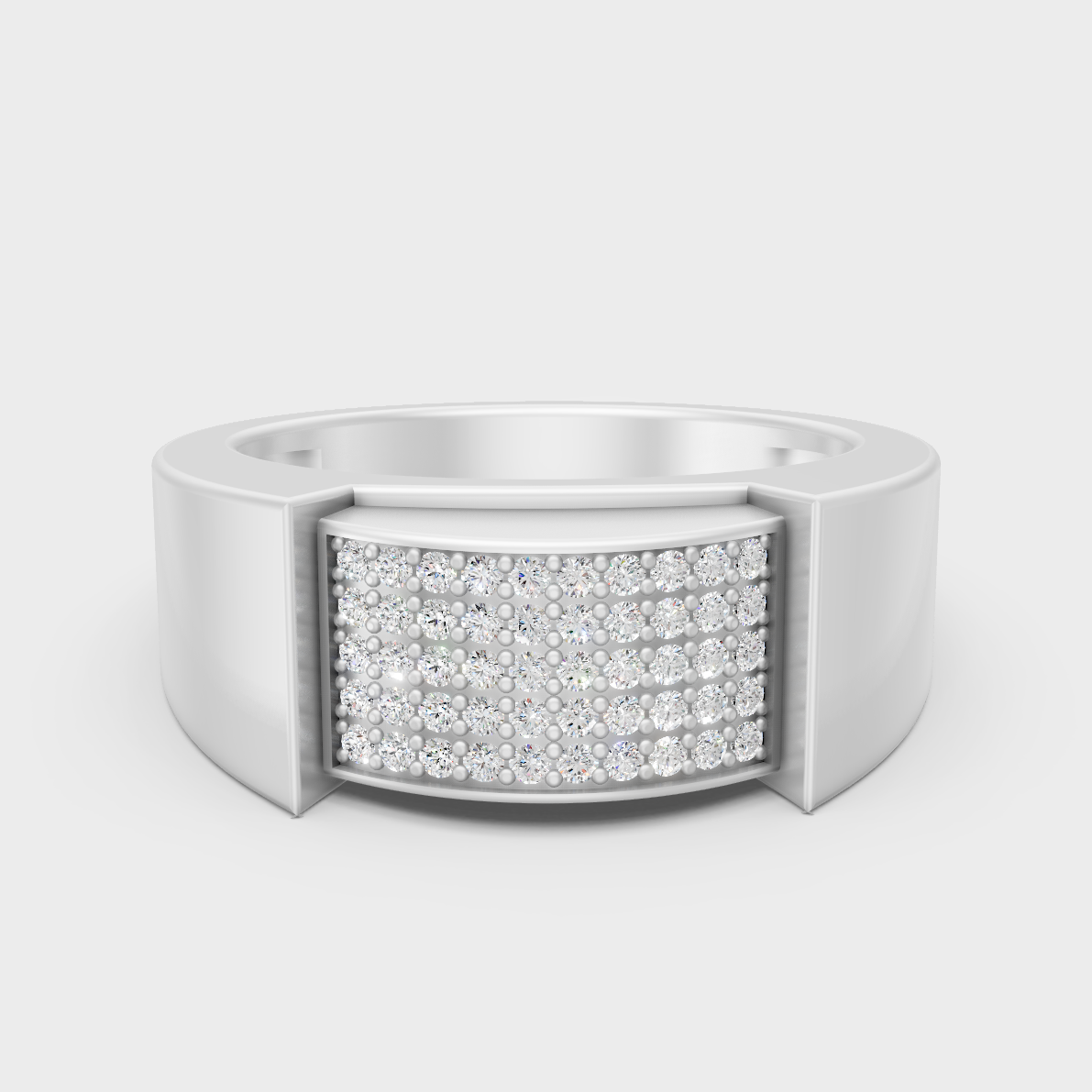 GLI Certified 0.25 Carat Round-Cut Lab-Grown Diamond Men’s Ring In 14K White Gold