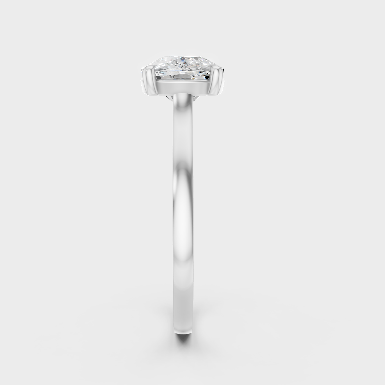 High-Polish 950 Platinum Lab Diamond Ring With A 3 Carat Cushion Cut