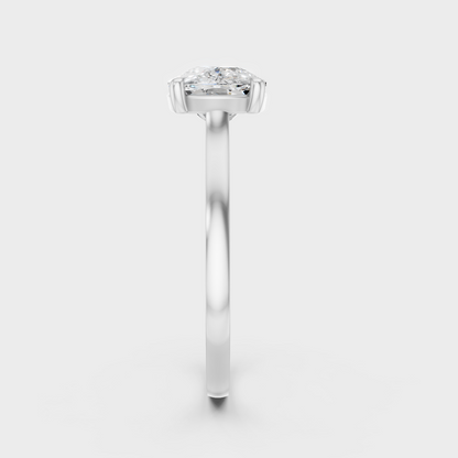 High-Polish 950 Platinum Lab Diamond Ring With A 3 Carat Cushion Cut
