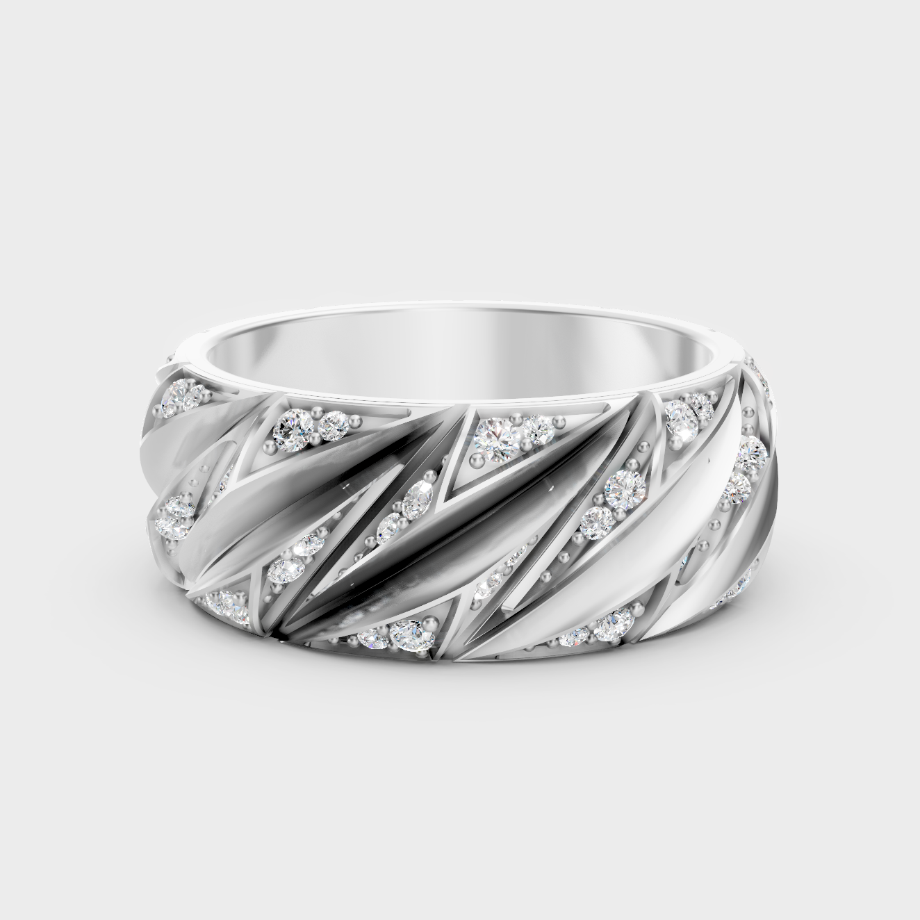 Certified 0.63 Carat Round-Cut Lab-Grown Diamond Men’s Ring In 14K White Gold
