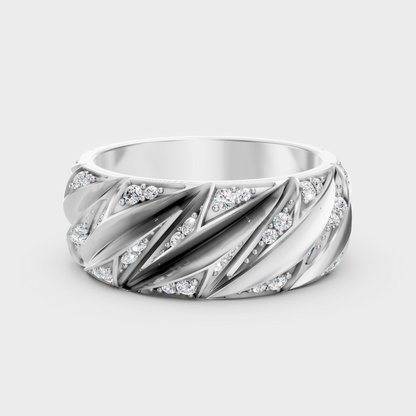 Certified 0.63 Carat Round-Cut Lab-Grown Diamond Men’s Ring In 14K White Gold