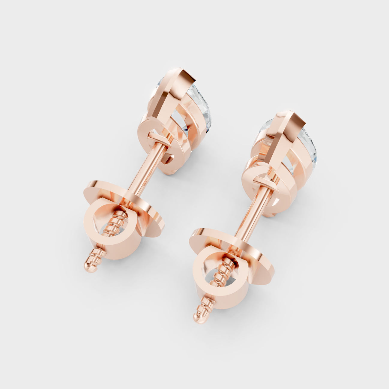 Designer Marquise Cut Lab Grown Diamond Earrings Rose Gold Finish