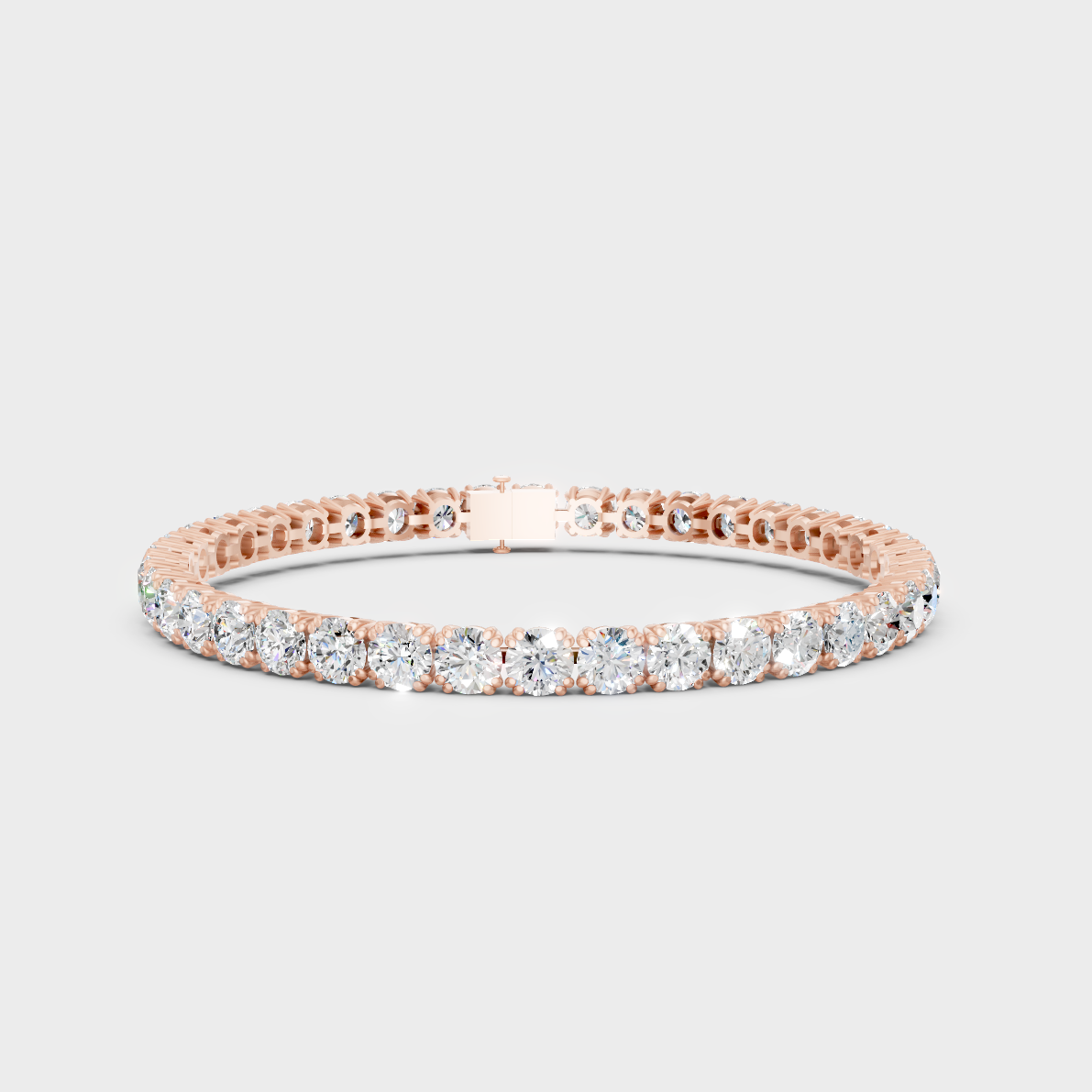 14.8 Ct Round Cut Lab-Grown Diamond Tennis Bracelet Rose Gold