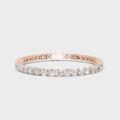 14.8 Ct Round Cut Lab-Grown Diamond Tennis Bracelet Rose Gold