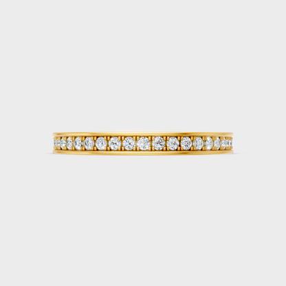Certified Round-Cut Lab-Grown Diamond Band In 18K Yellow Gold
