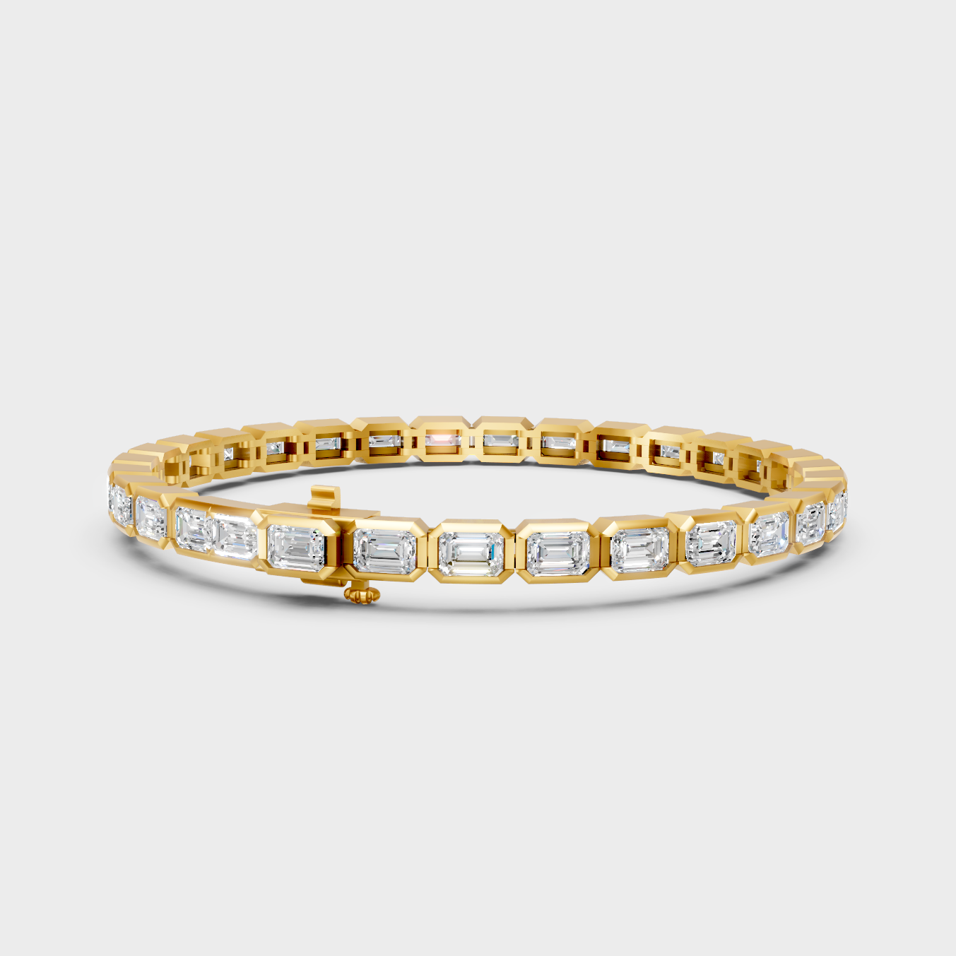 9.30 Ct Emerald Cut Lab-Grown Diamond Tennis Bracelet in