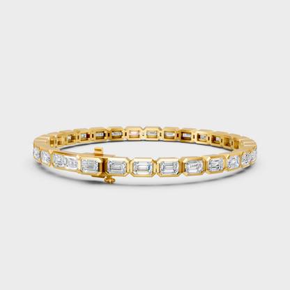 9.30 Ct Emerald Cut Lab-Grown Diamond Tennis Bracelet in