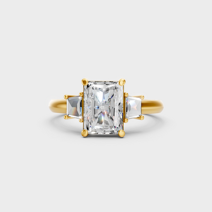 Certified Radiant-Cut Lab-Grown Diamond Ring In 14K Yellow Gold