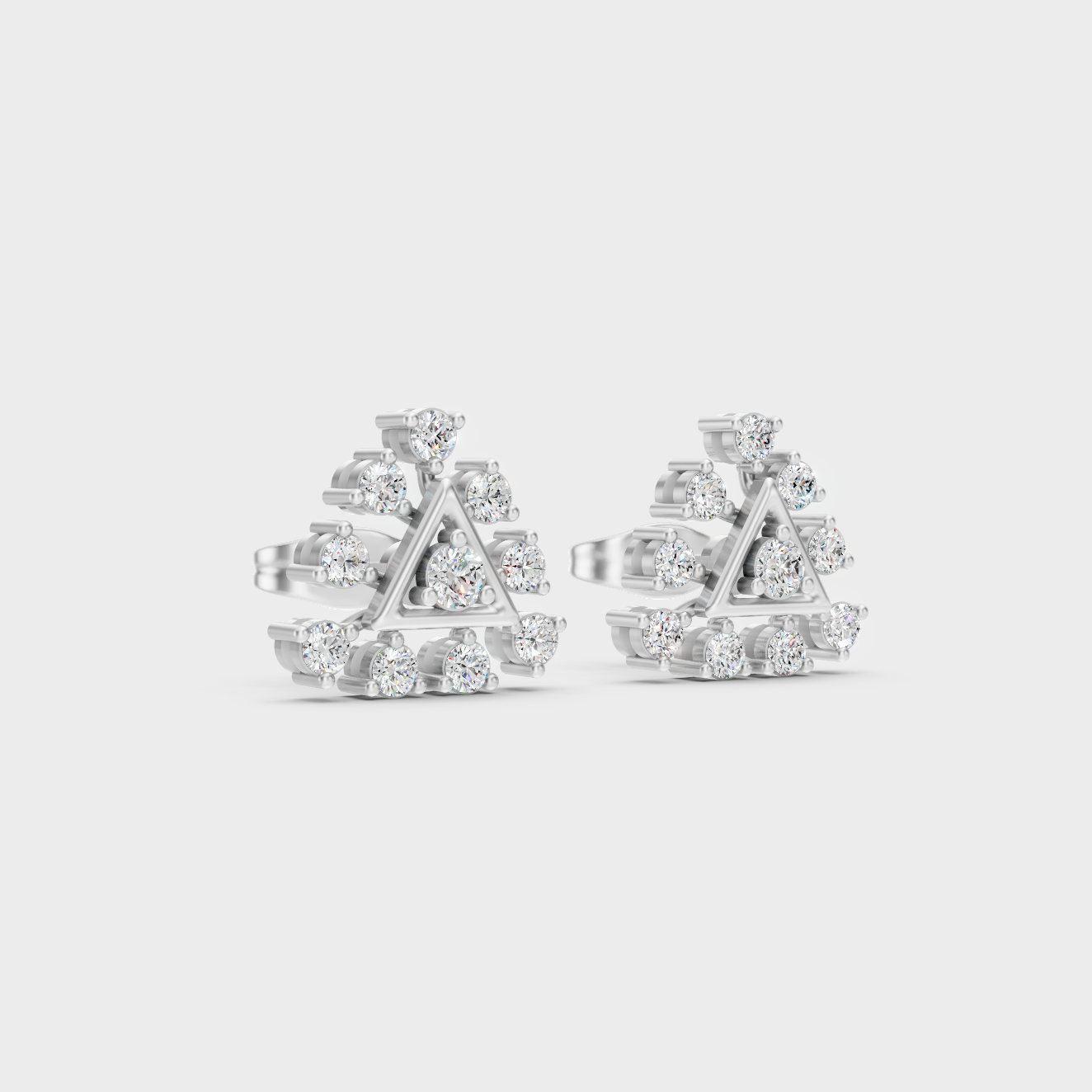 Sleek 18K White Gold Studs Featuring 0.38 Carat Each Round Lab Diamonds