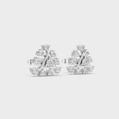 Sleek 18K White Gold Studs Featuring 0.38 Carat Each Round Lab Diamonds