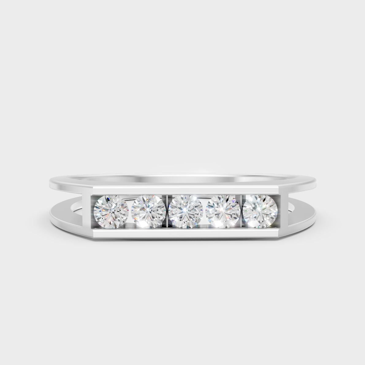 GLI Certified 0.25 Carat Round-Cut Lab-Grown Diamond Men’s Ring In 14K White Gold