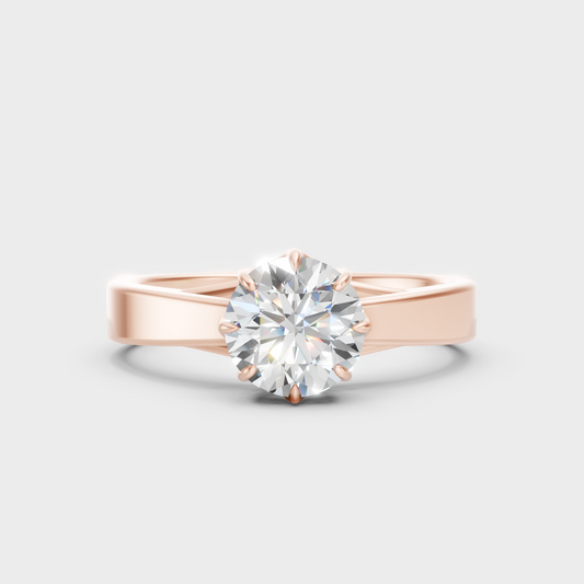 Romantic 18K Rose Gold Engagement Ring Lab-Grown Diamond