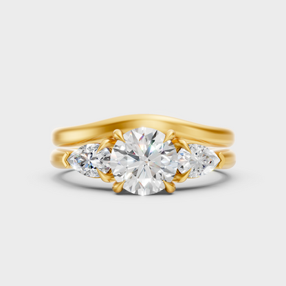 Certified Round-Cut Lab-Grown Diamond Bridal Set In 18K Yellow Gold