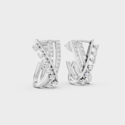 Sleek 18K White Gold Studs Featuring 0.19 Carat Each Round Lab Diamonds