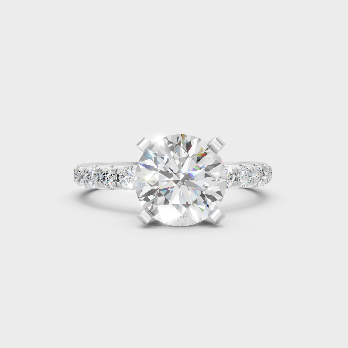 Premium 950 Platinum Round-Cut Lab-Grown Diamond Engagement Ring
