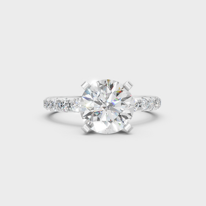 Premium 950 Platinum Round-Cut Lab-Grown Diamond Engagement Ring