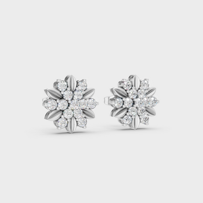 Sleek 18K White Gold Studs Featuring 0.45 Carat Each Round Lab Diamonds