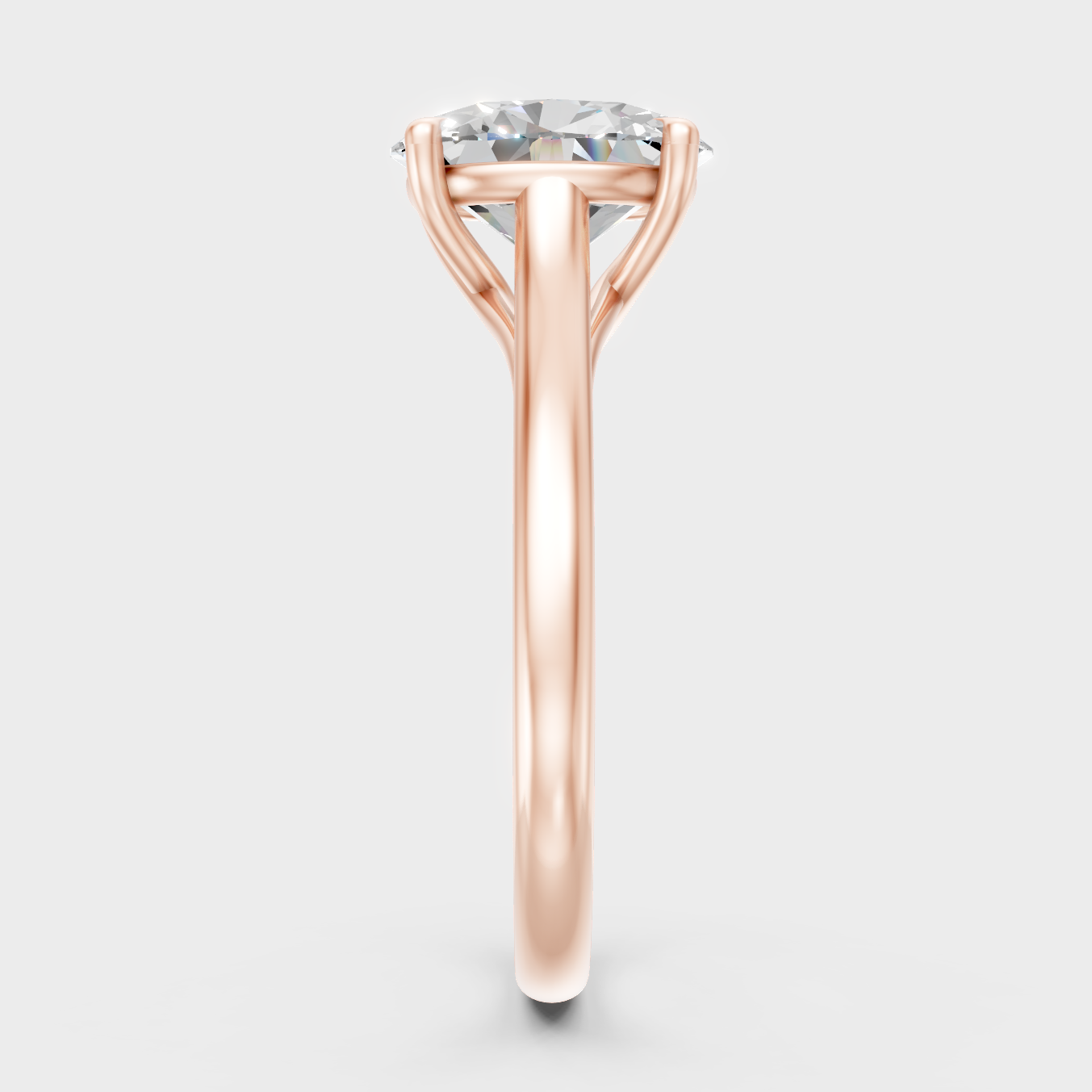 High-Polish Rose Gold 1.67Ct Oval Lab Diamond Solitaire For Maximum Sparkle