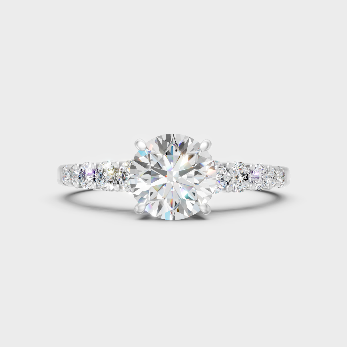Premium 950 Platinum Round-Cut Lab-Grown Diamond Twist Band Halo Ring