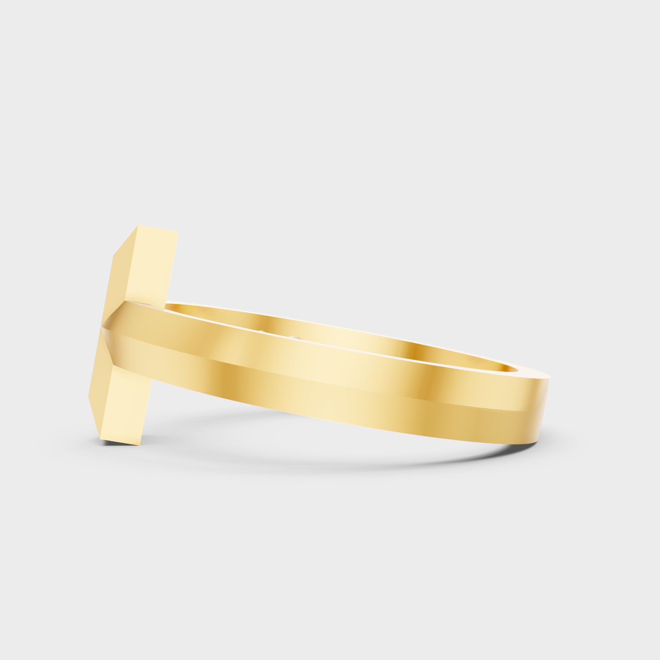 Radiant Yellow Gold Men’s Statement Band With Certified 0.21Ct Round Solitaire