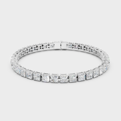 Elegant Princess Cut Diamond Bracelet Platinum