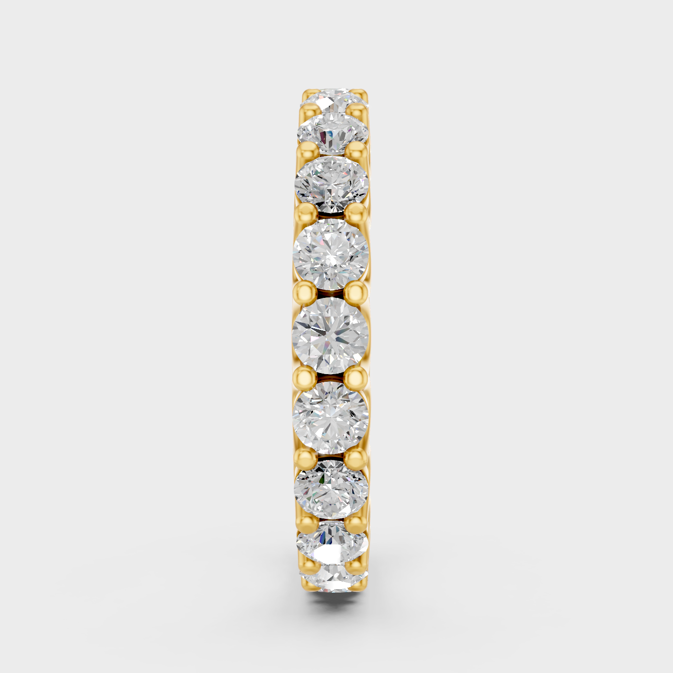 Yellow Gold Round Diamond Band Luxury Wedding Ring