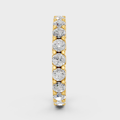 Yellow Gold Round Diamond Band Luxury Wedding Ring