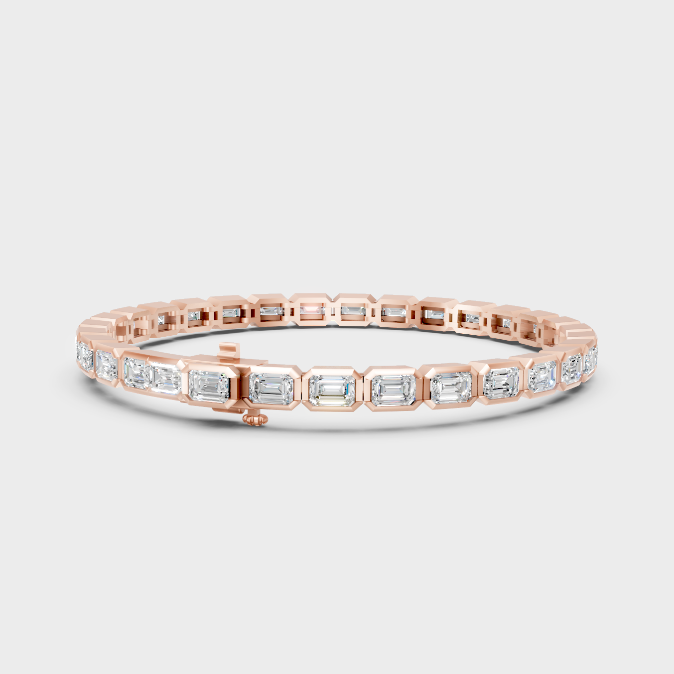 9.30 Ct Emerald Cut Lab-Grown Diamond Tennis Bracelet in
