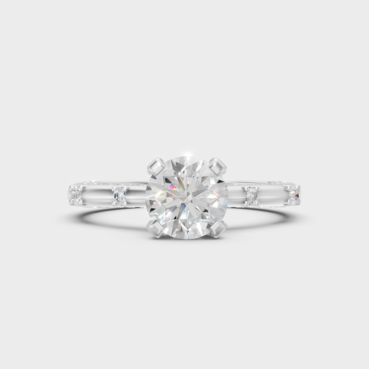 Premium 950 Platinum Round-Cut Lab-Grown Diamond Engagement Ring