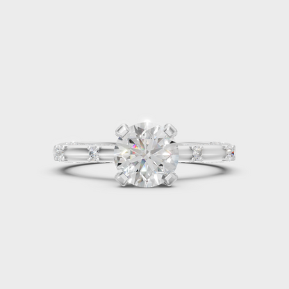 Premium 950 Platinum Round-Cut Lab-Grown Diamond Engagement Ring