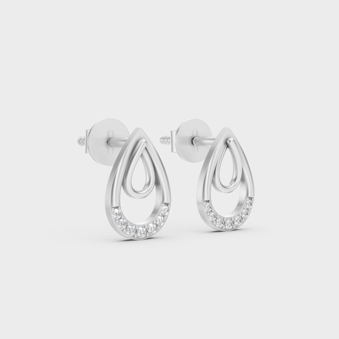 High-Polish 950 Platinum Round Lab Diamond Earrings For Refined Brilliance