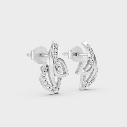 Sleek 18K White Gold Studs Featuring 0.06 Carat Each Round Lab Diamonds