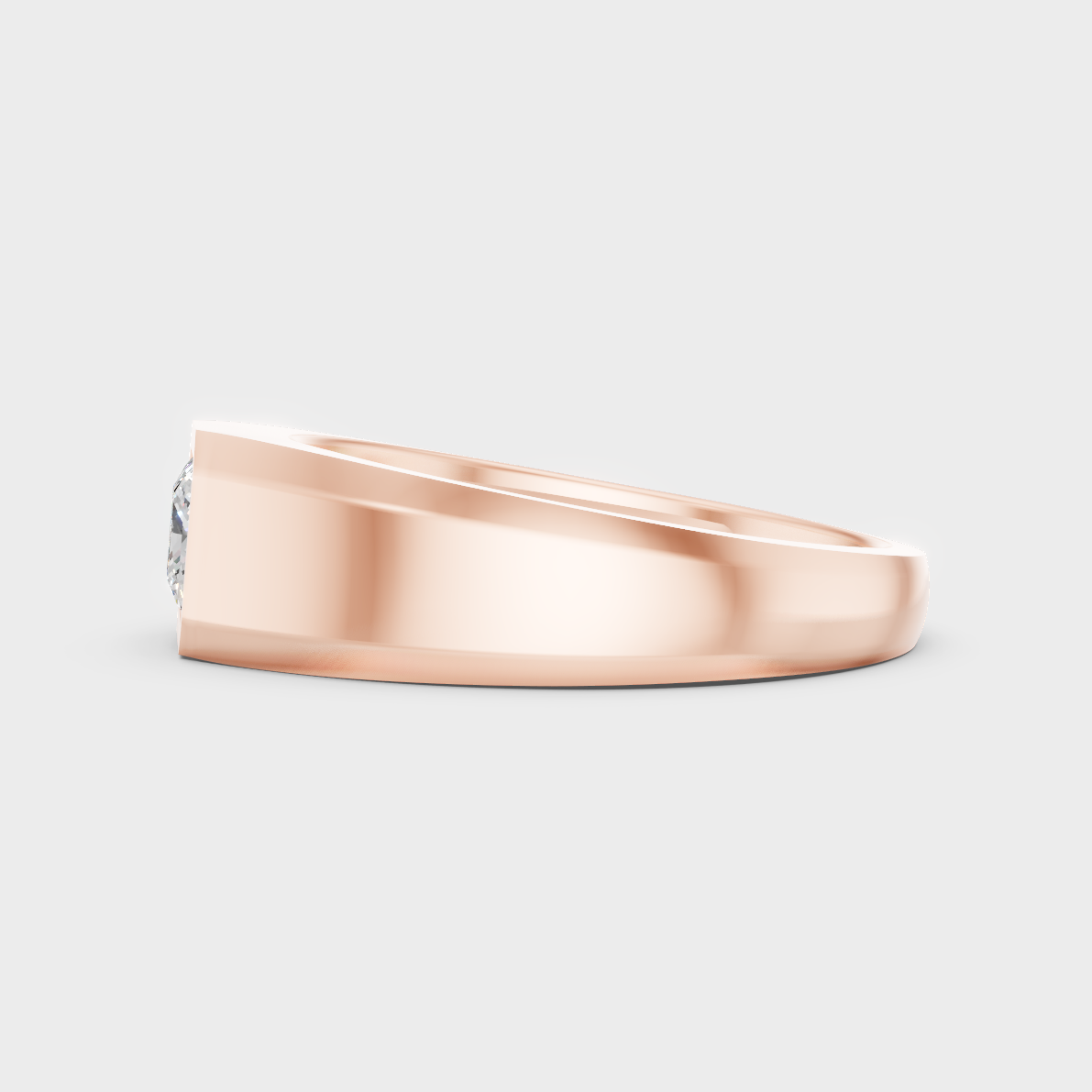 High-Polish Rose Gold 0.50 Carat Princess Lab Diamond Men’s Ring For Bold Sparkle