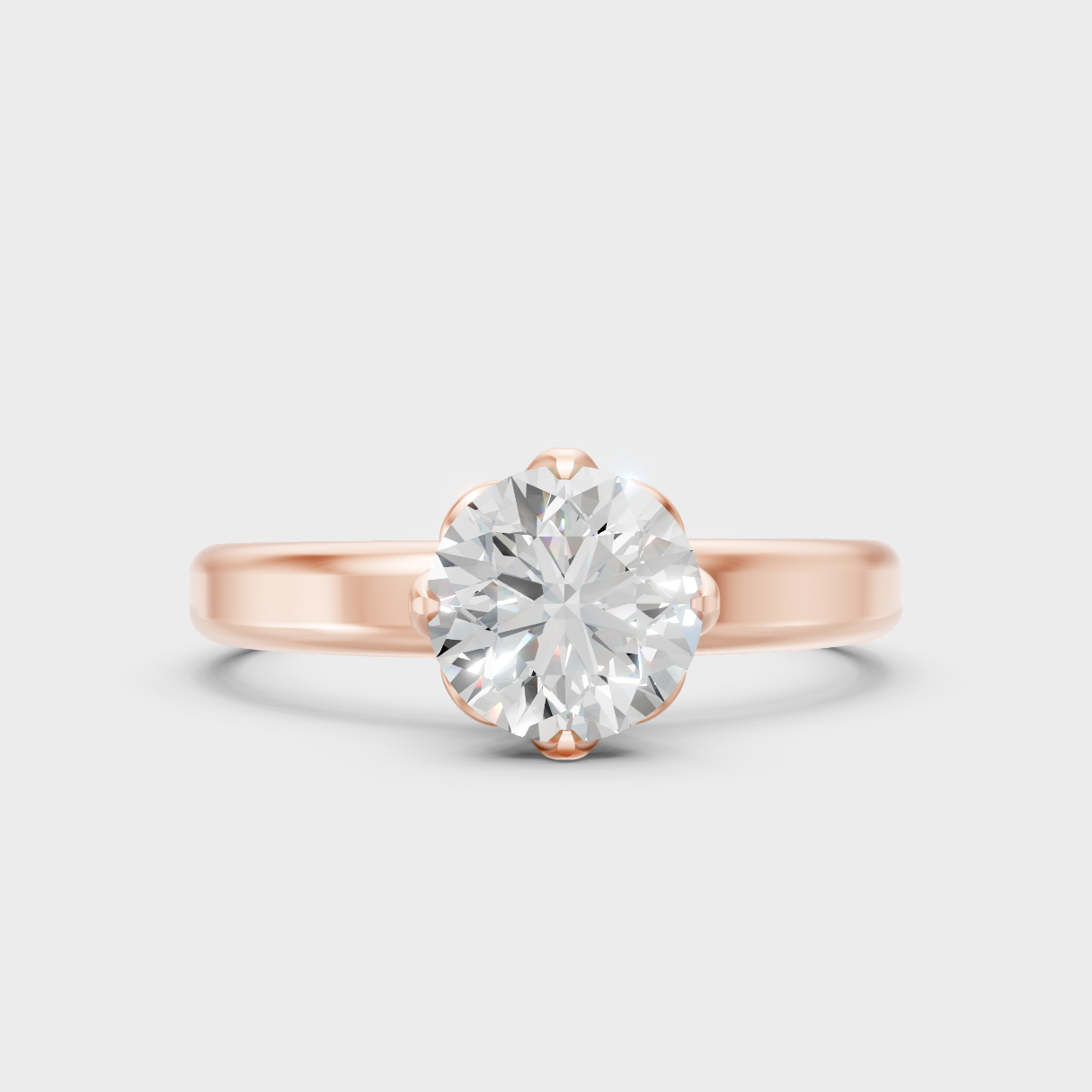 Romantic Rose Gold Engagement Ring With A Lab-Grown Diamond