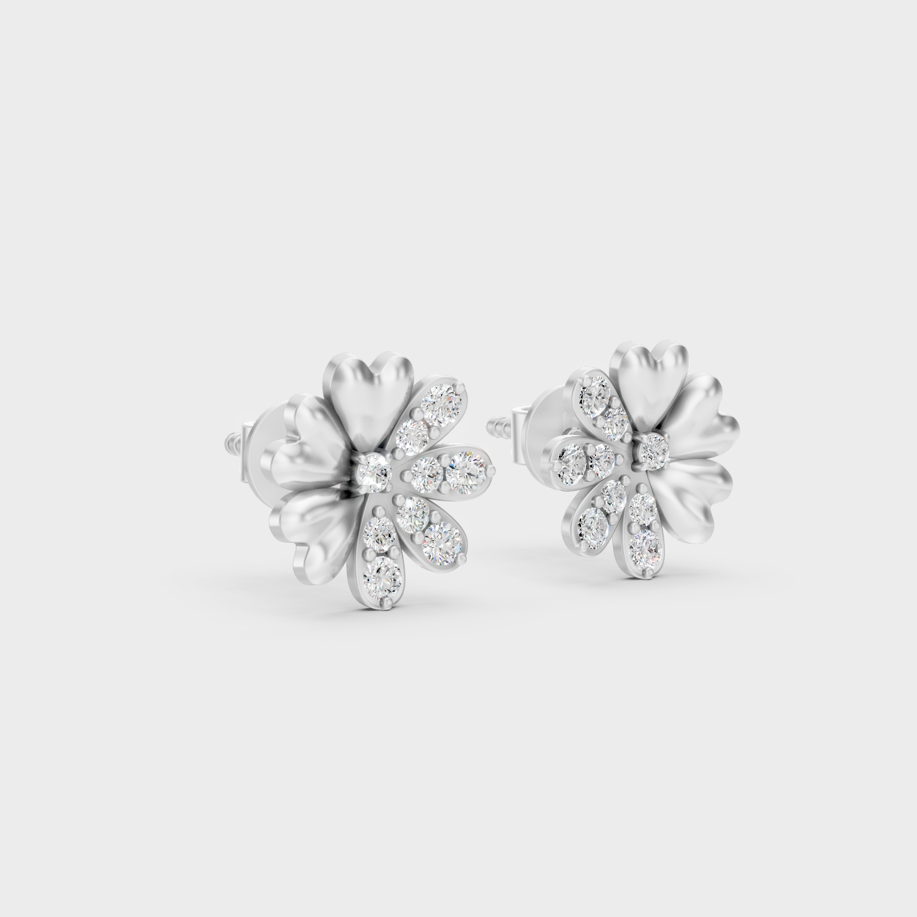 Sleek 18K White Gold Studs Featuring 0.17 Carat Each Round Lab Diamonds