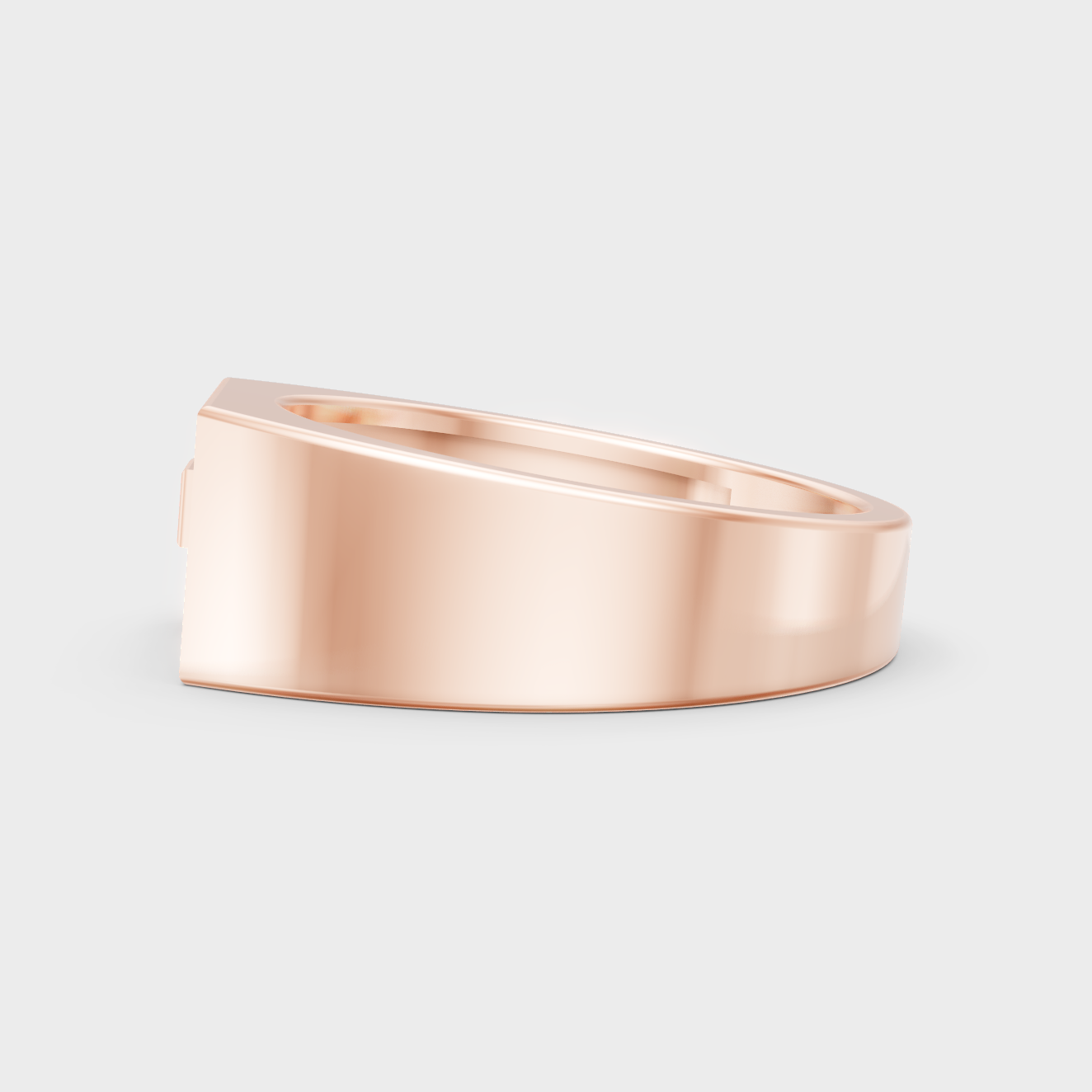 High-Polish Rose Gold 0.18 Carat Round Lab Diamond Men’s Ring For Subtle Sparkle