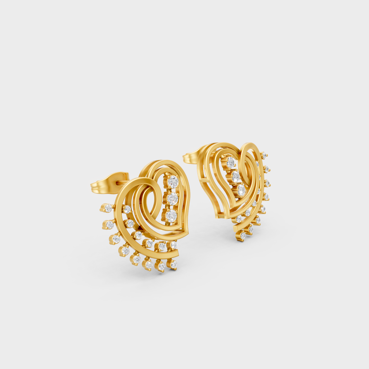 Classic 14K Yellow Gold Lab Diamond Studs Featuring 0.22 Carat Each Round Stones
