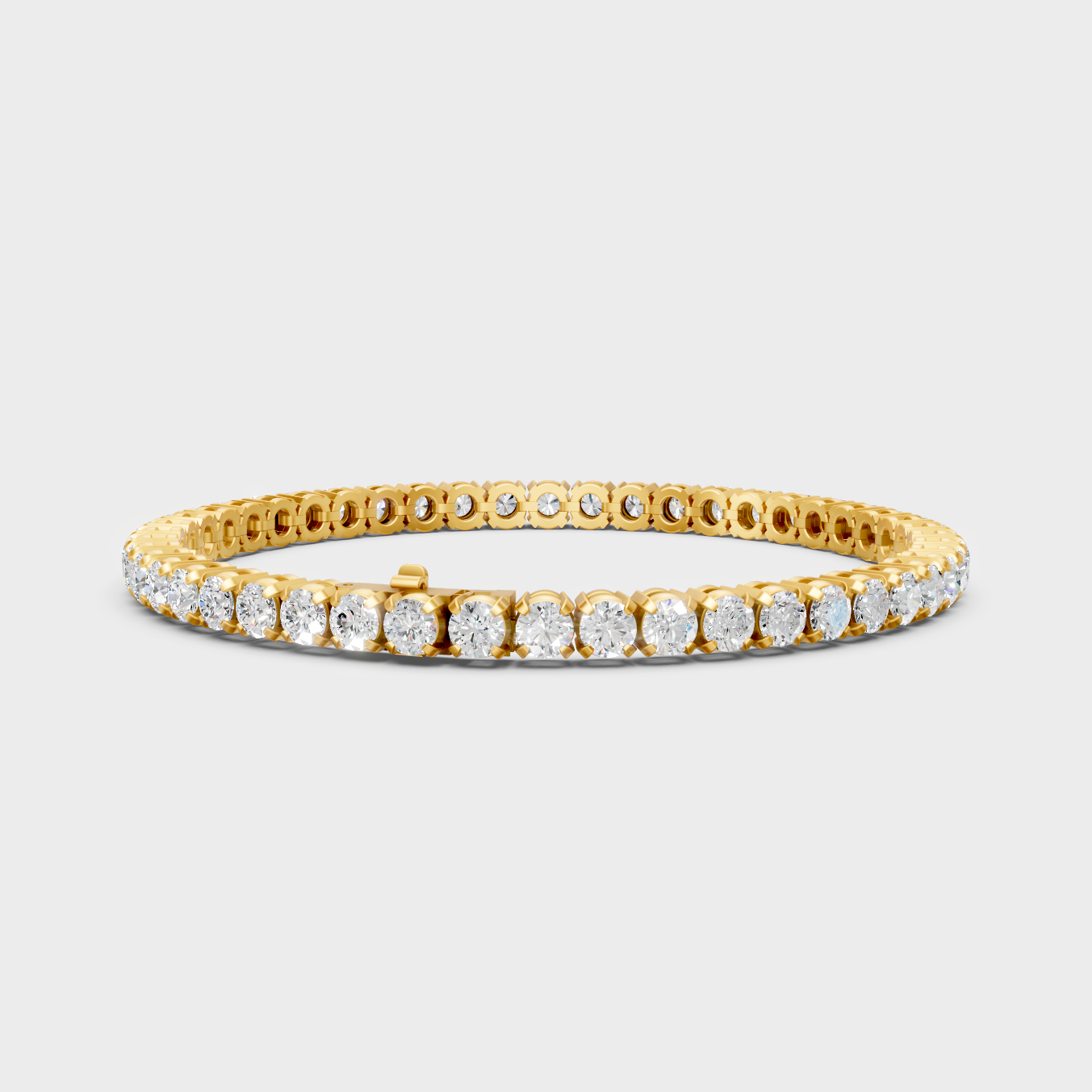 7 Carat Round Cut Lab Grown Diamond Tennis Bracelet in