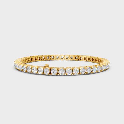7 Carat Round Cut Lab Grown Diamond Tennis Bracelet in