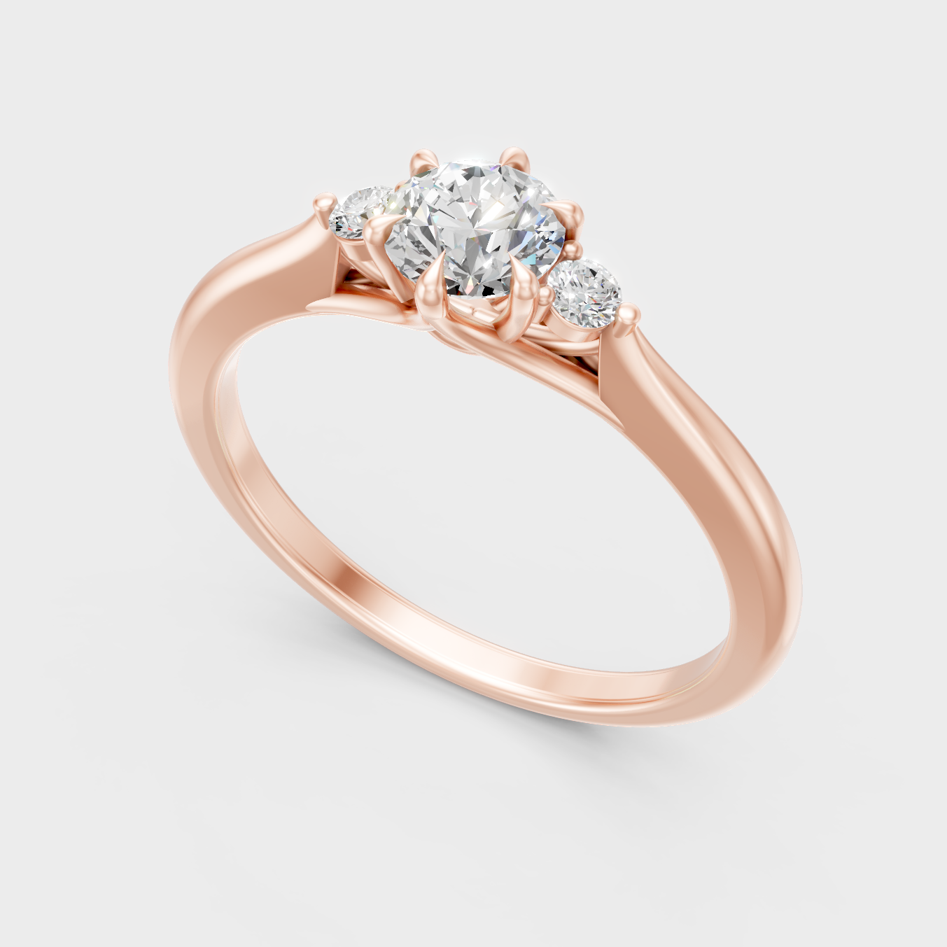 Sleek 14K Rose Gold Ring Featuring A Certified 0.76Ct Round Lab-Grown Diamond