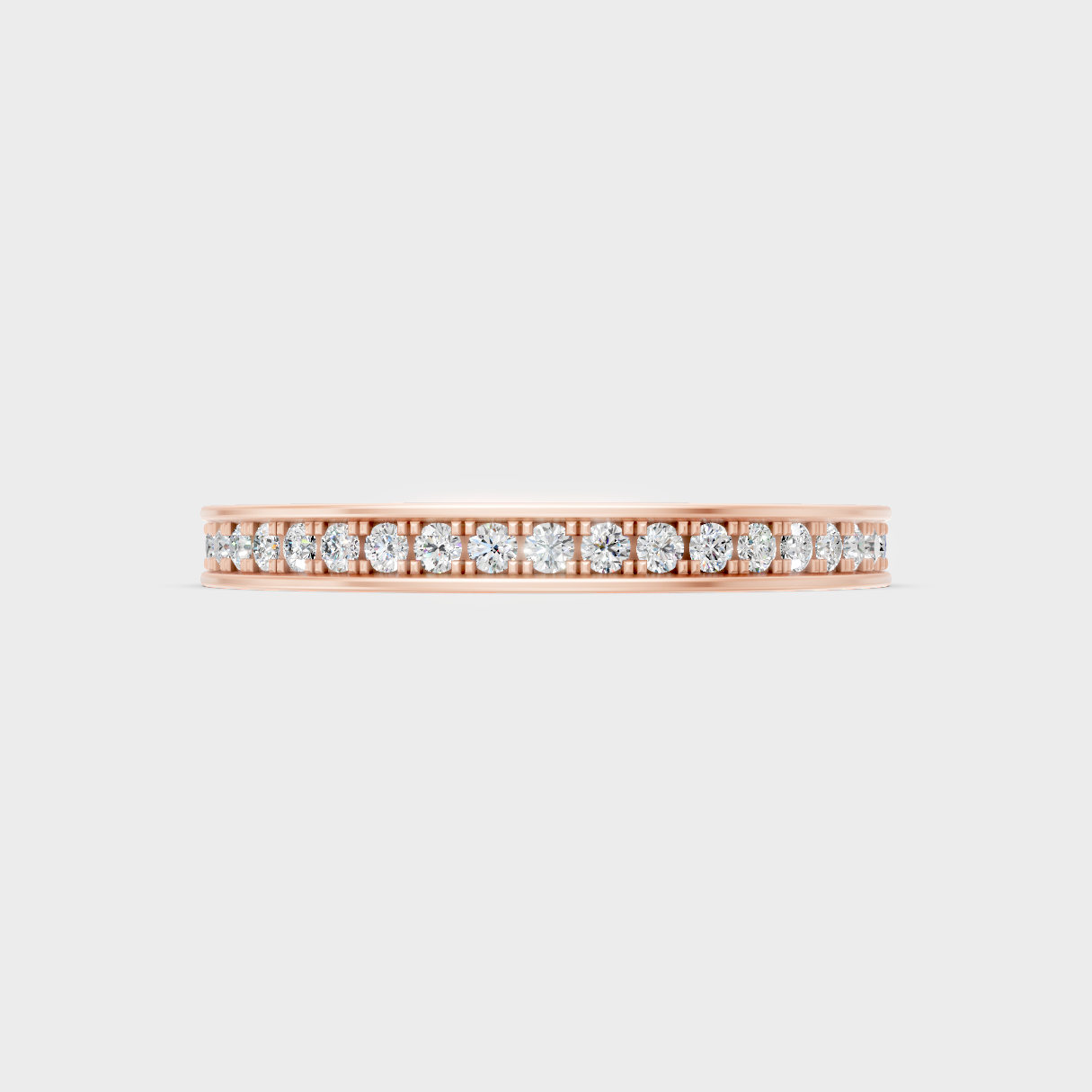 Romantic 18K Rose Gold Diamond Band With Lab-Grown Diamond