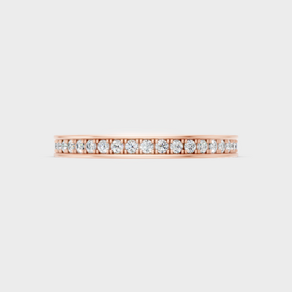 Romantic 18K Rose Gold Diamond Band With Lab-Grown Diamond