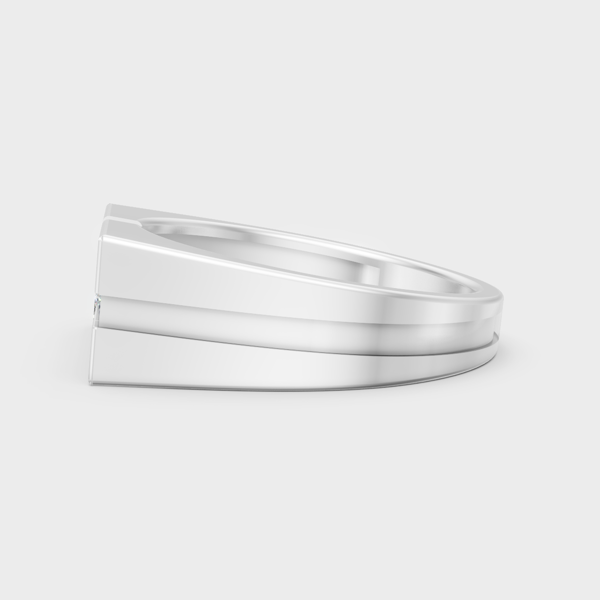 High-Polish 950 Platinum Men’s Mixed-Cut Lab Diamond Ring For Refined Brilliance