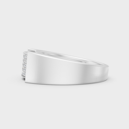 High-Polish 950 Platinum Men’s Round Lab Diamond Ring For Refined Brilliance