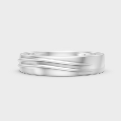 High-Polish 950 Platinum Men’s Round Lab Diamond Ring For Refined Brilliance