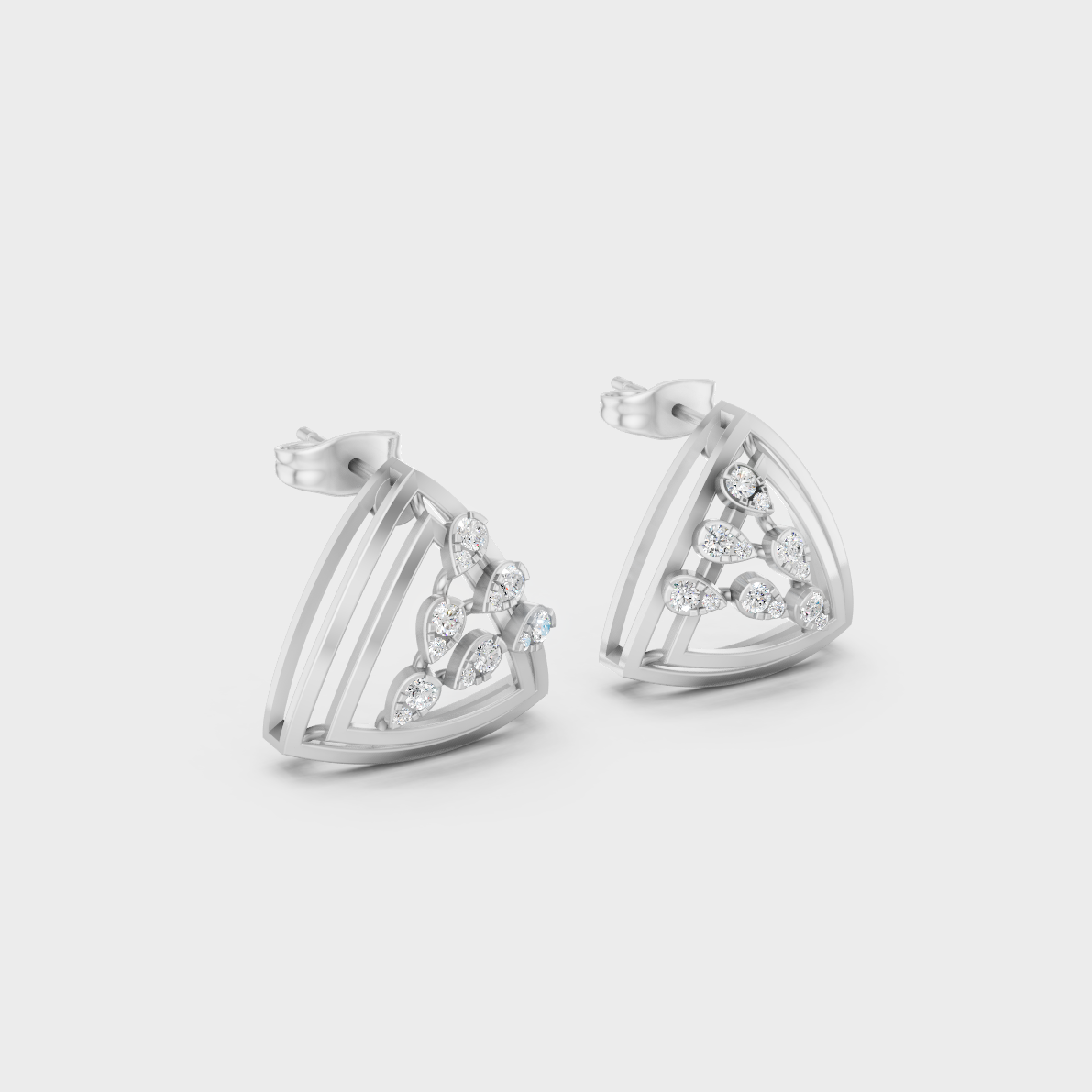 Sleek 18K White Gold Studs Featuring 0.18 Carat Each Round Lab Diamonds