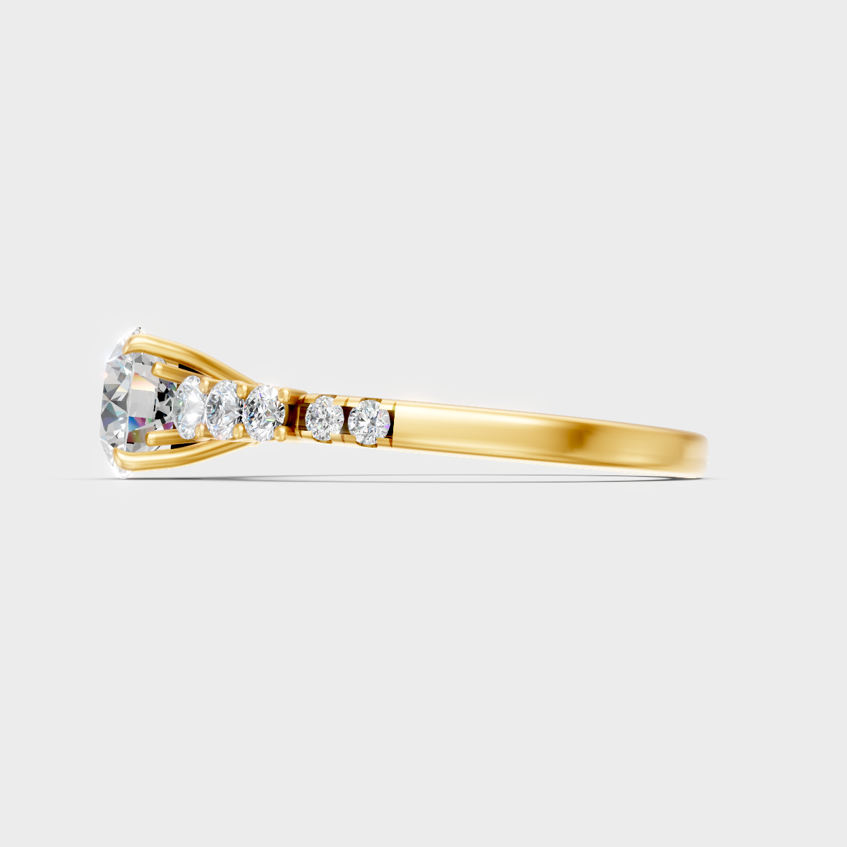  Yellow Gold Round Diamond Twist Halo Engagement Ring For A Unique Ethical Style